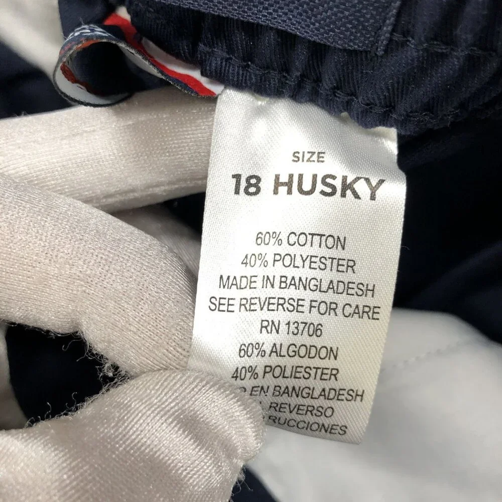 NWT‎ French Toast School Uniform Pants 18 Husky Relax Fit Pull On Navy Blue